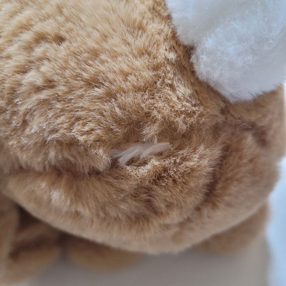 Plush Bunny Gingham Bow Rabbit Stuffed Animal Soft Brown Easter Cottagecore - Picture 9 of 11